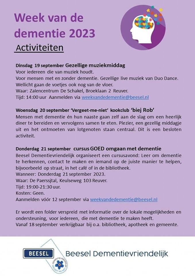 Programma Week van de Dementie 2023