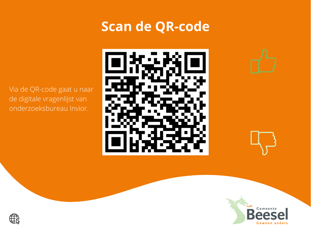 QR code van de digitale vragenlijst van het dienstverlening en communicatie onderzoek