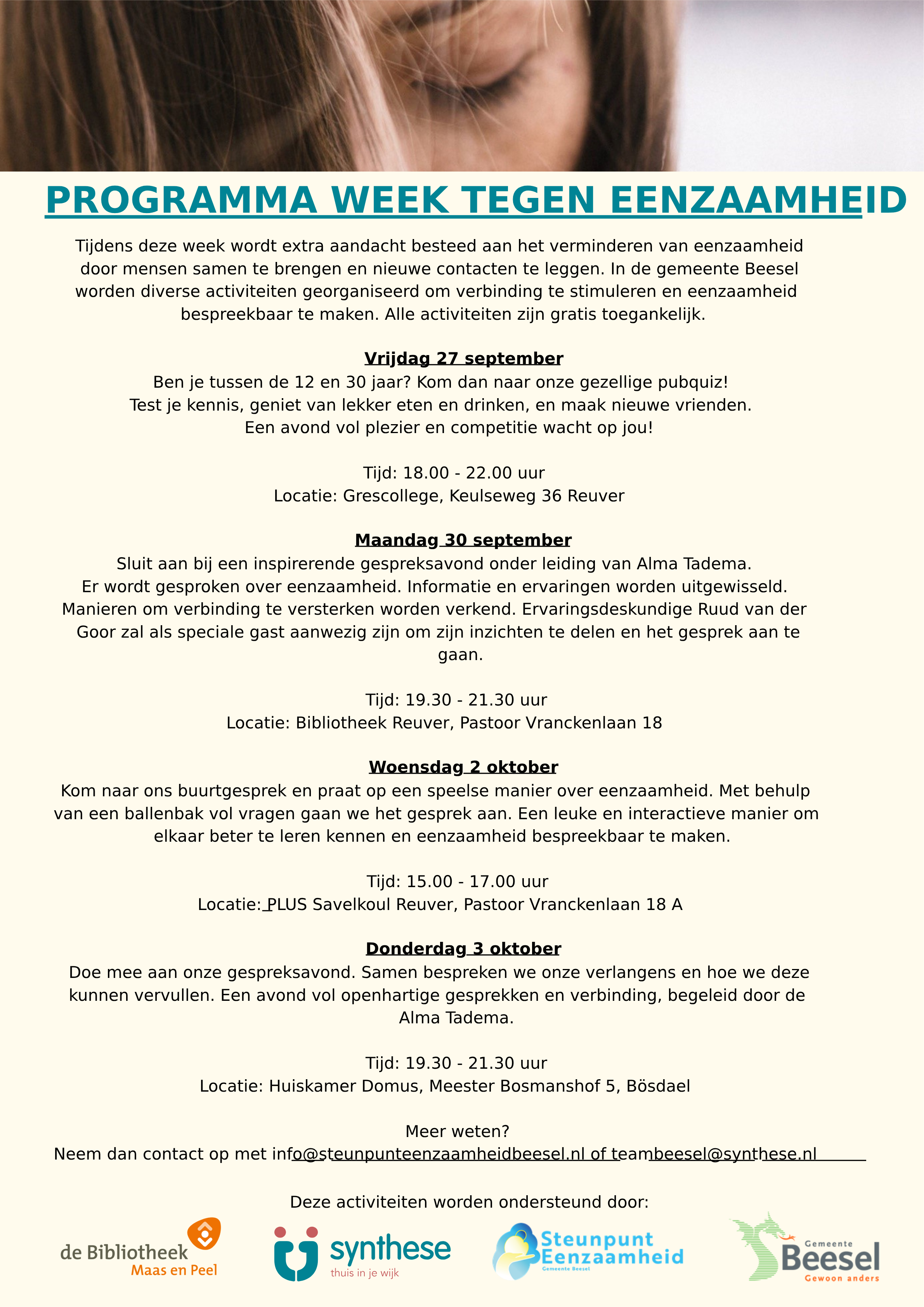 Programma van de Week tegen Eenzaamheid 2024