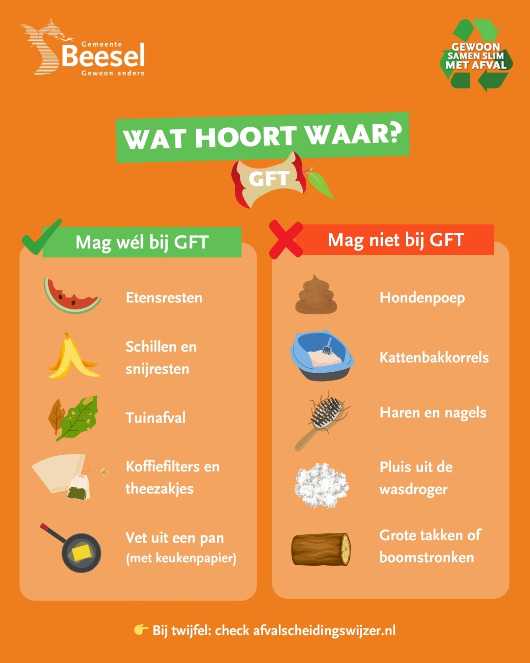 Tips wat wel en niet bij het GFT-afval hoort