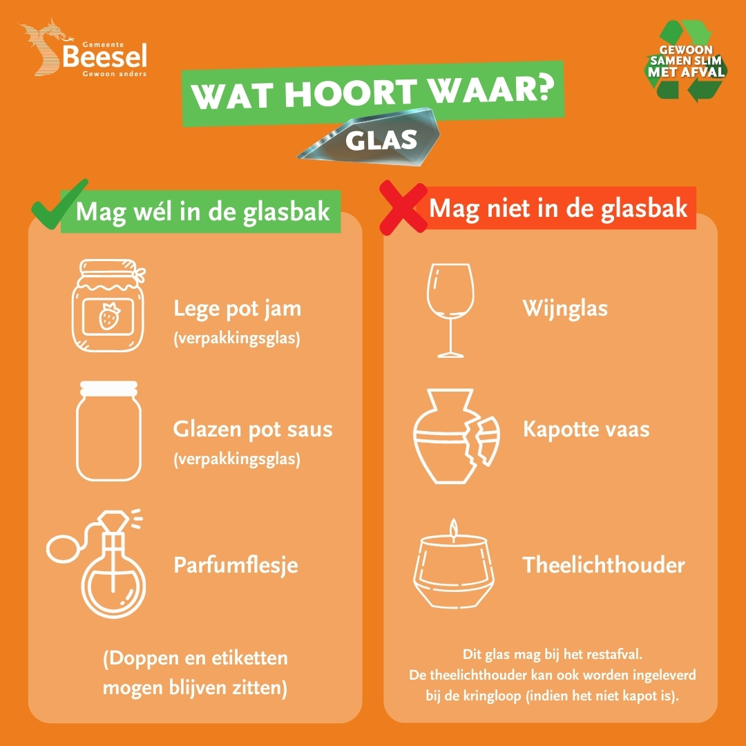 Tips wat wel en niet in de glasbak hoort
