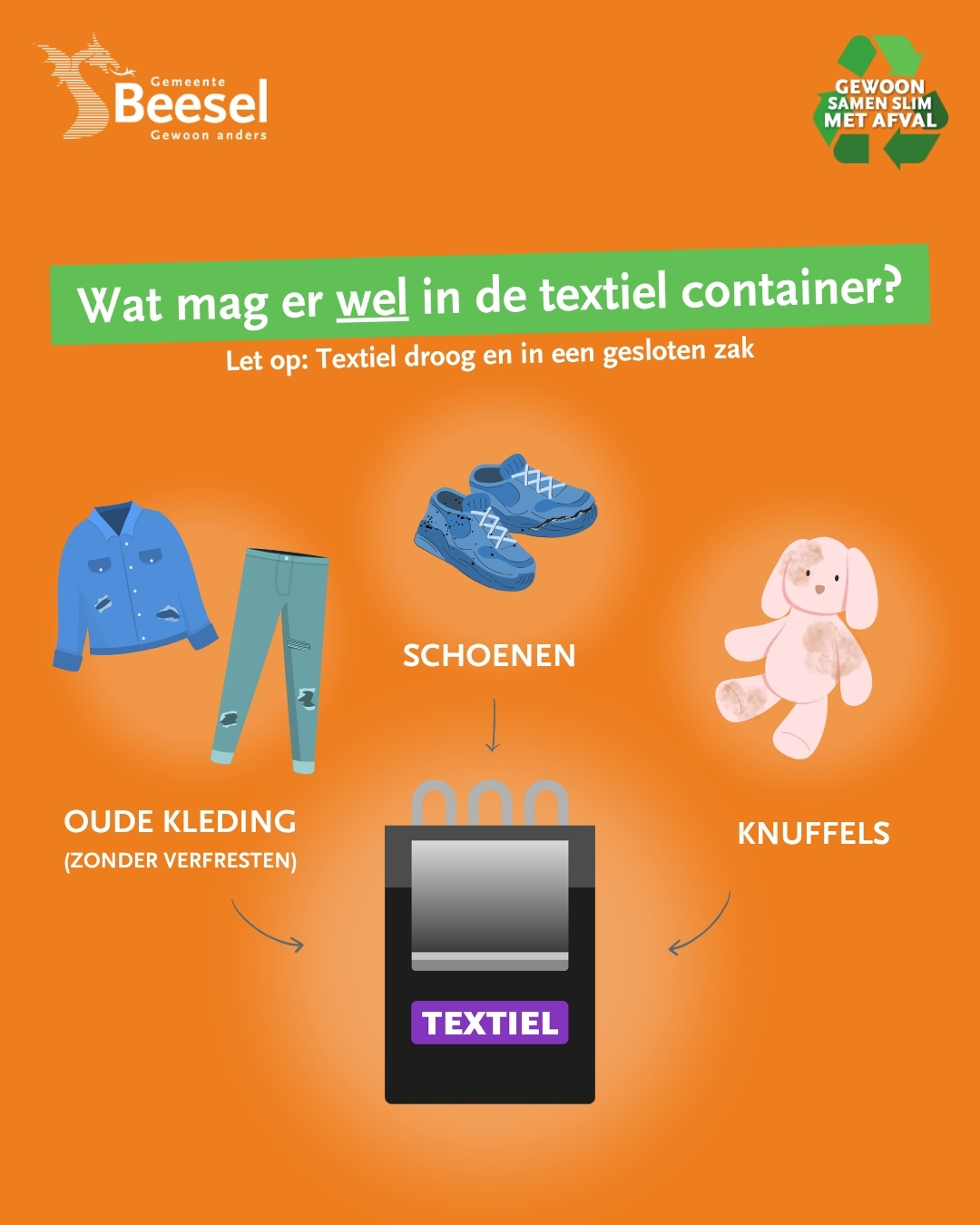 Tips wat wel en niet in de textielcontainer hoort