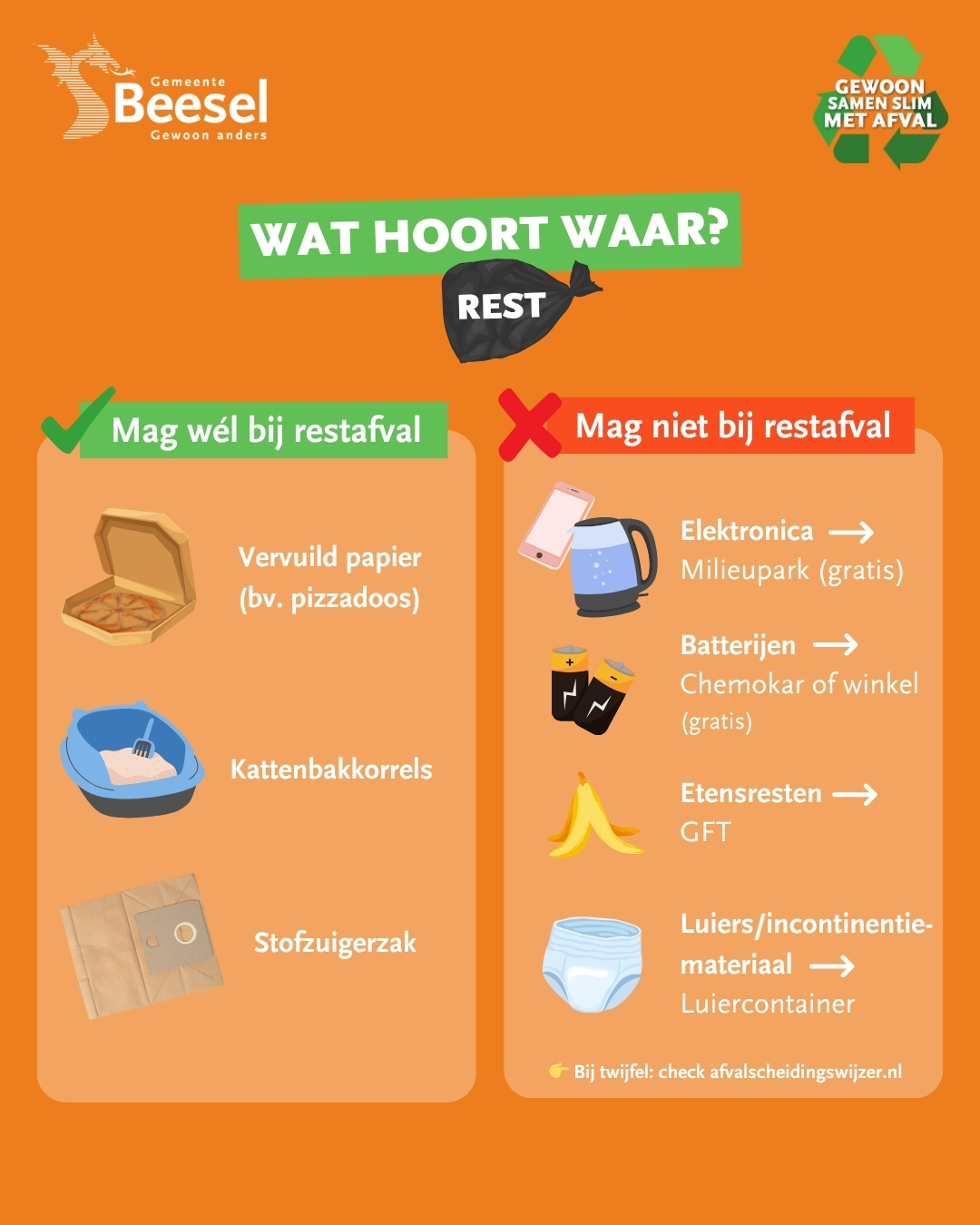 Tips wat wel en niet bij het restafval hoort