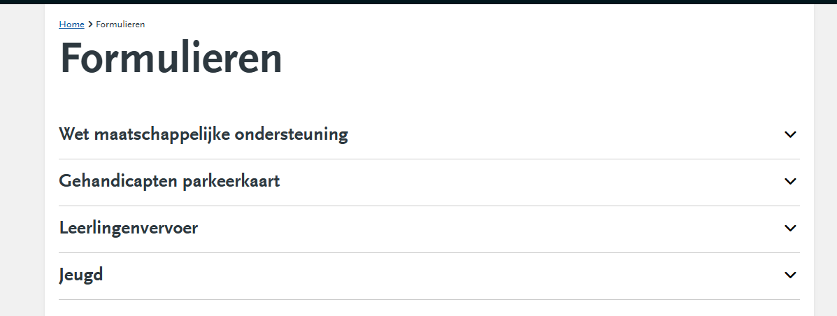 Overzicht van formulieren in MijnZorgBeesel
