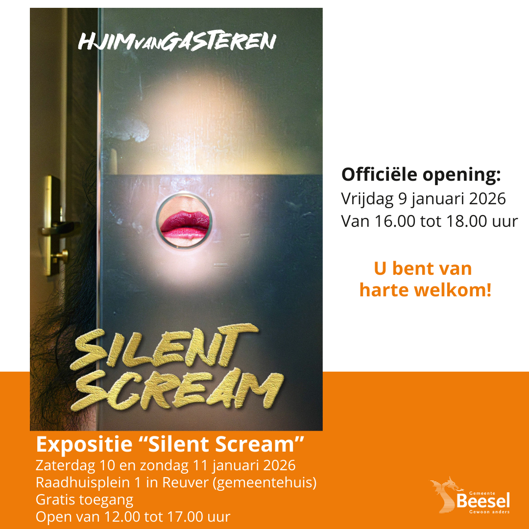 Aankondiging van de expositie "Silent Scream" van Henriëtte van Gasteren