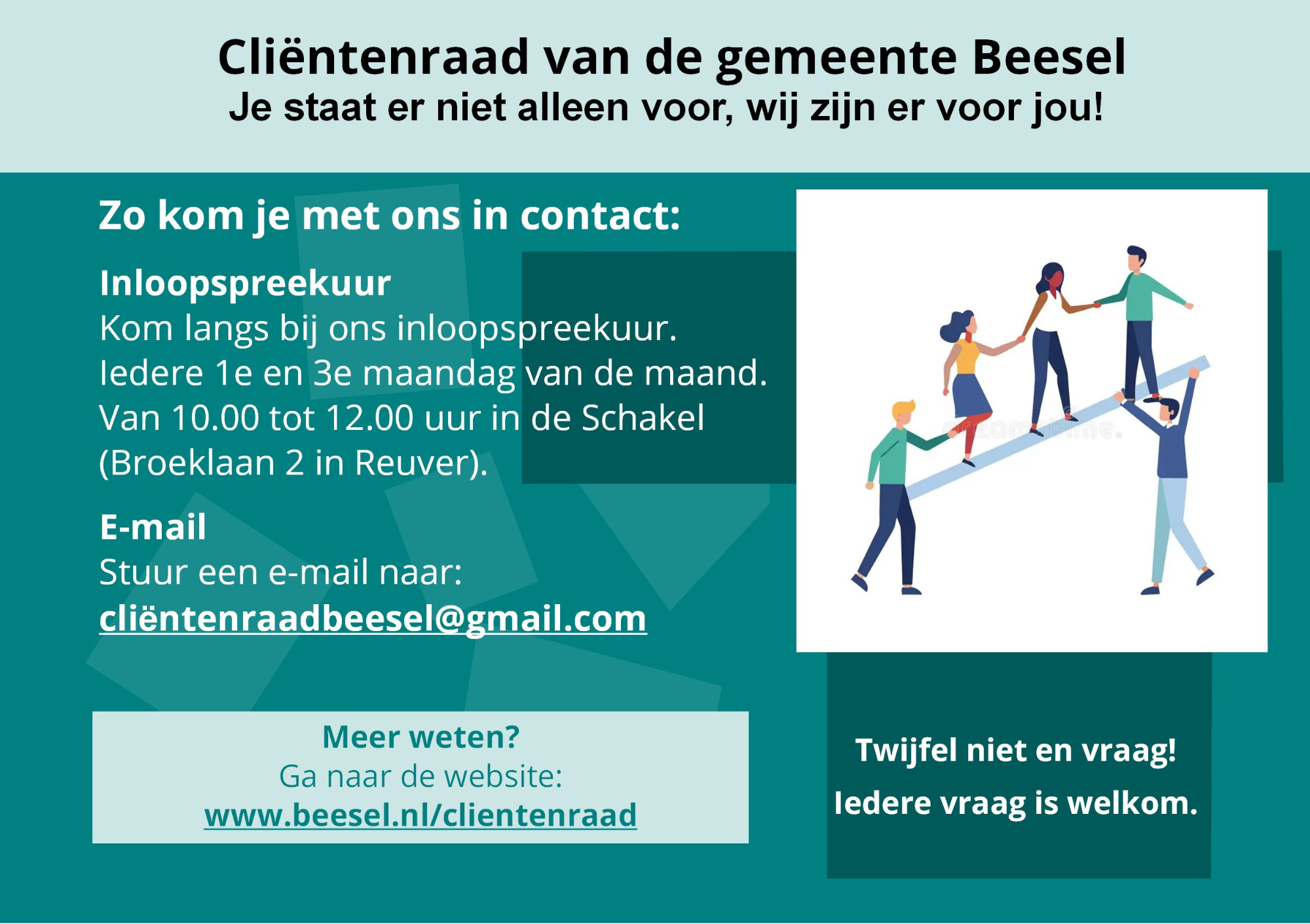 Aankondiging van Cliëntenraad Participatiewet