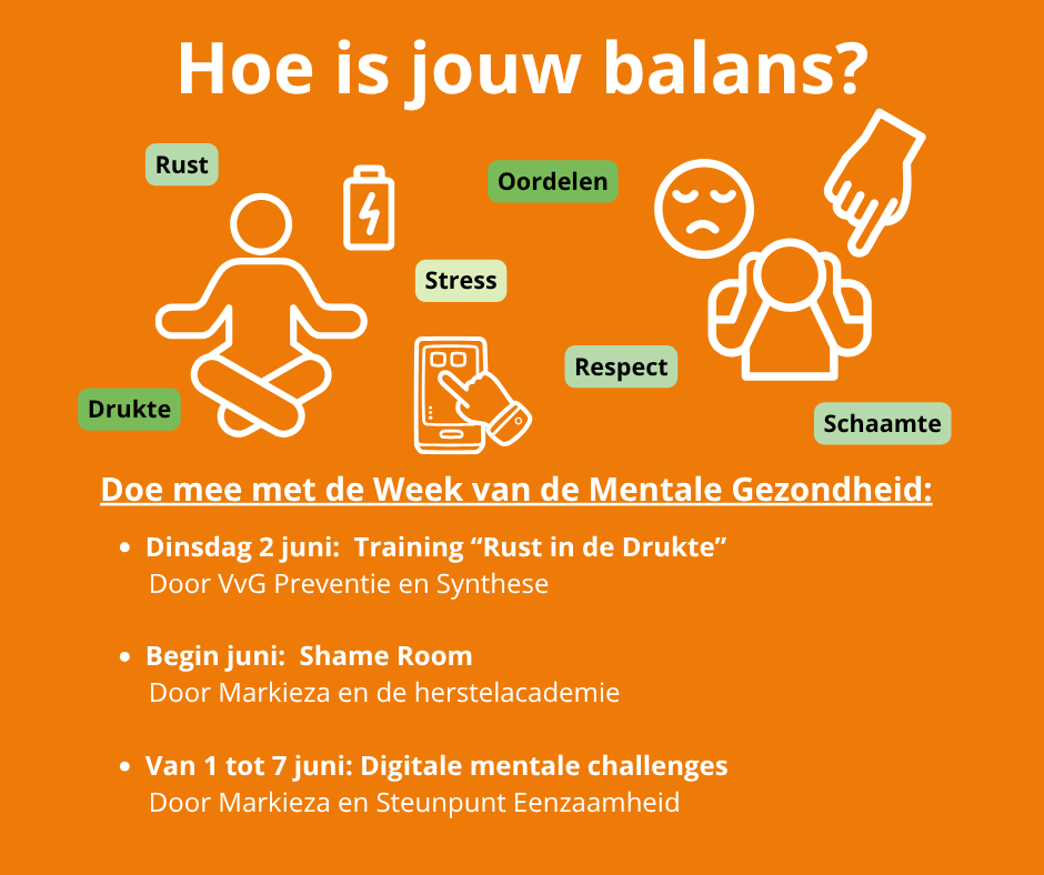 Aankondiging van activiteiten tijdens de Week van de Mentale Gezondheid
