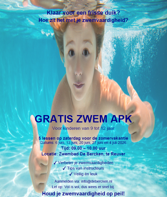 Aankondiging van de zwem APK om de zwemvaardigheid van kinderen te verbeteren