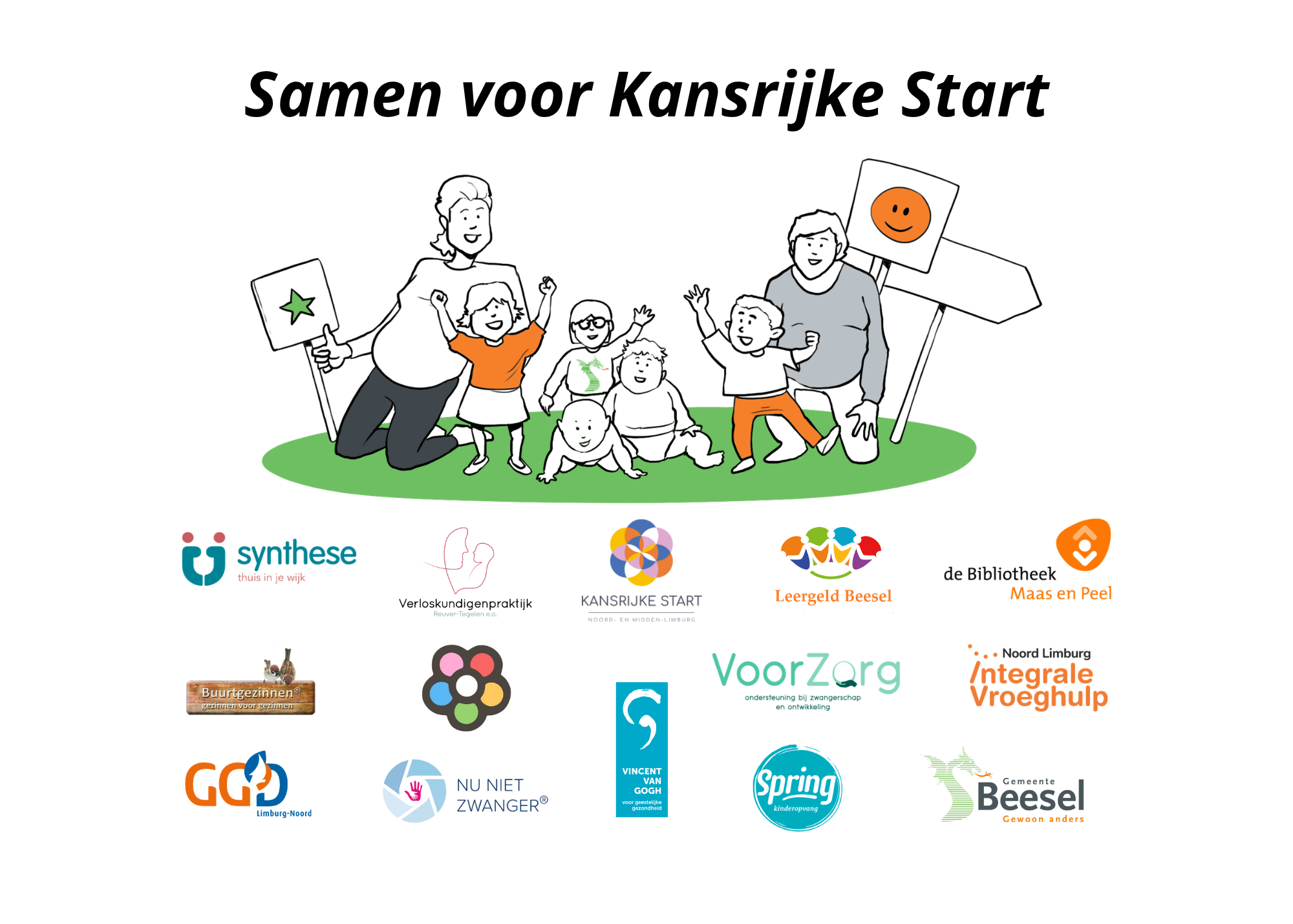 Logo's van ketenpartners van de samenwerking "Samen voor Kansrijke Start"