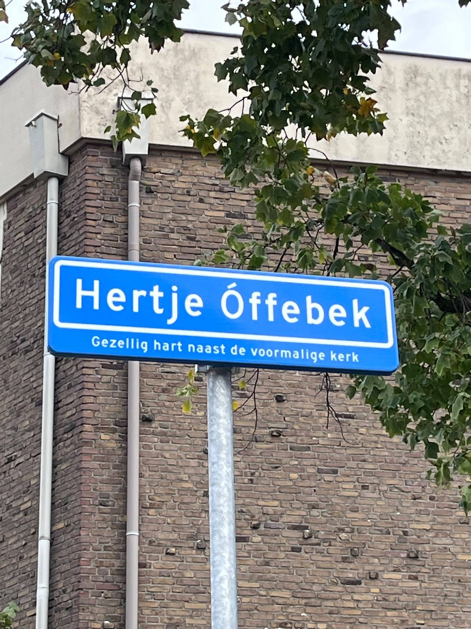 Straatnaam bordtje Hertje Óffebek