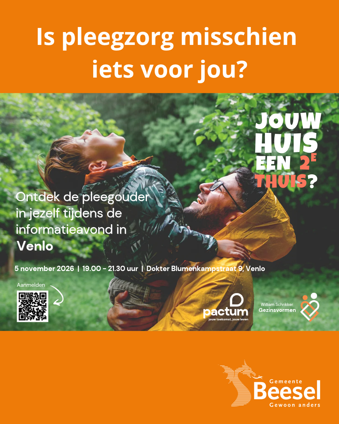 foto van ouder met kind met informatie over de pleegzorg informatieavond